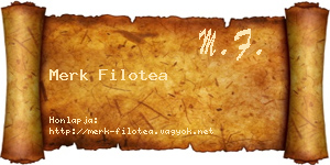 Merk Filotea névjegykártya